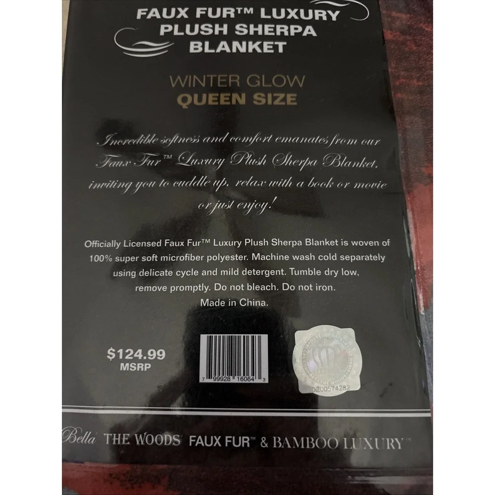 New Soft Blanket Cardinals Faux Fur Plush Sherpa Queen Blanket Winter Glow